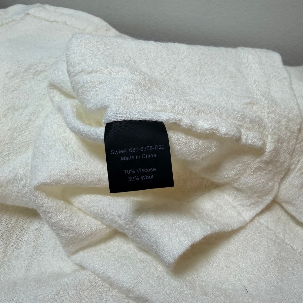 Jenni Kayne Willow Blouse Small Ivory White Wool Blend Gauze Minimal Lagenlook - Picture 8 of 12